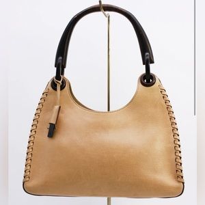 Gucci Wood Handle Whipstitch bag